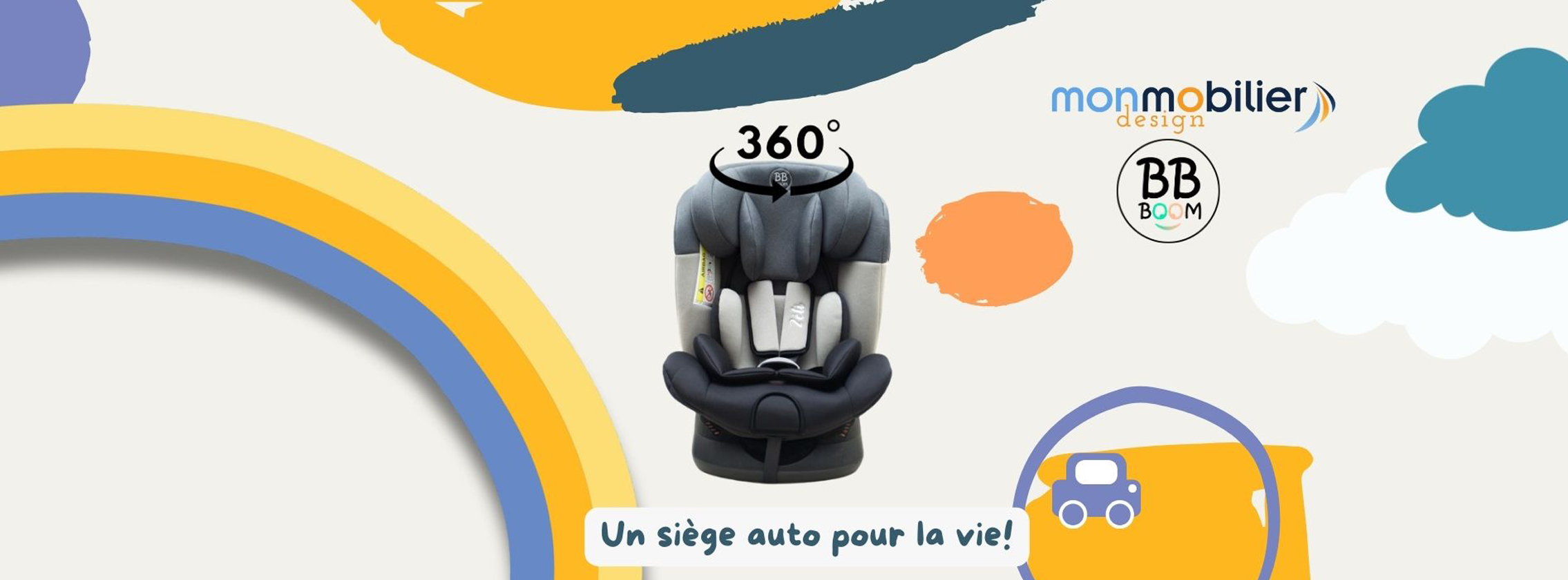 Baby Test Siège-auto pivotant 360° Zeli BB-BOOM Mon Mobilier Design