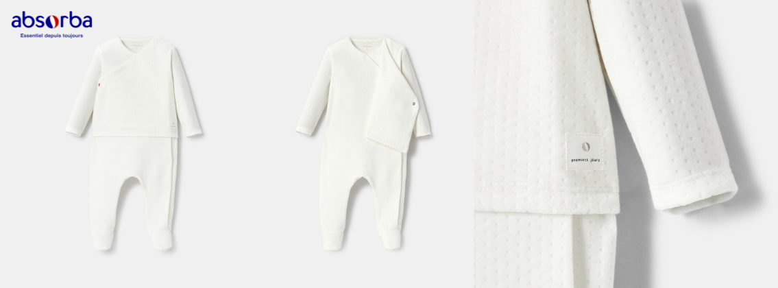 Baby Test Dors-bien cache-cœur en velours uni ABSORBA
