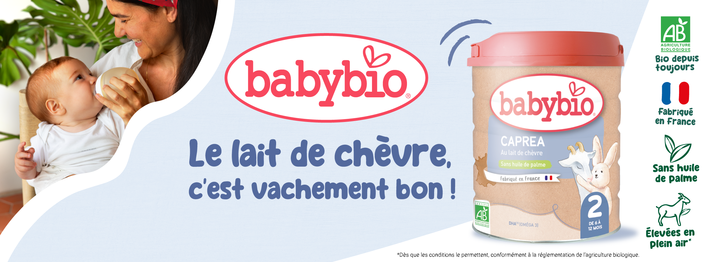 Baby Test Lait de chèvre bio Caprea 2ème âge Babybio