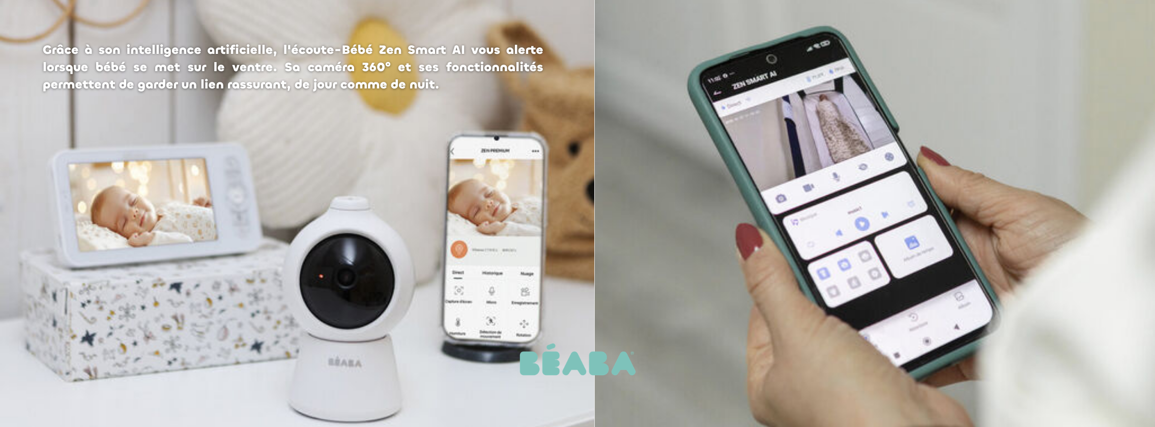 Baby Test Ecoute-bébé vidéo Zen Smart AI Béaba