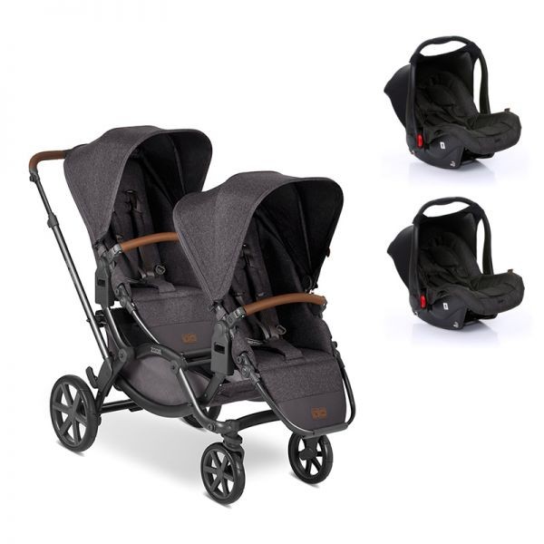 Duo poussette double Zoom + 2 coques Hazel