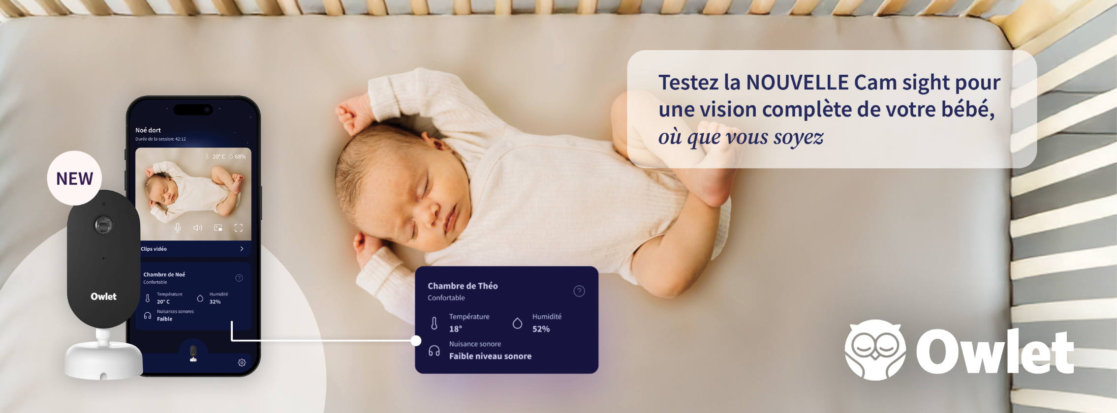 Baby Test Babyphone vidéo Owlet Dream Sight Owlet Care