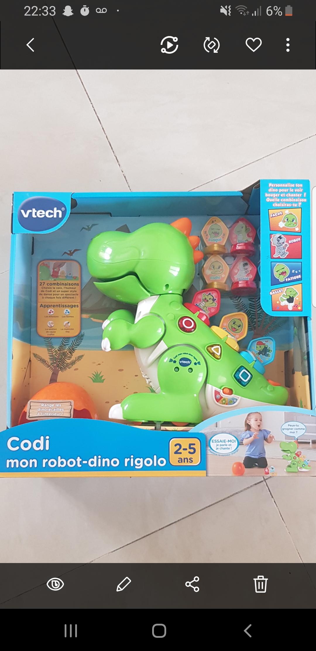 mon robot dino rigolo