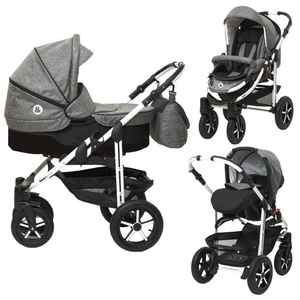 Bayer Chic Fides Poussette Combinée 3 En 1 – Nacelle, Siège, Cosy – Poignée Réglable 60-85 Cm, Poupée 52 Cm Max