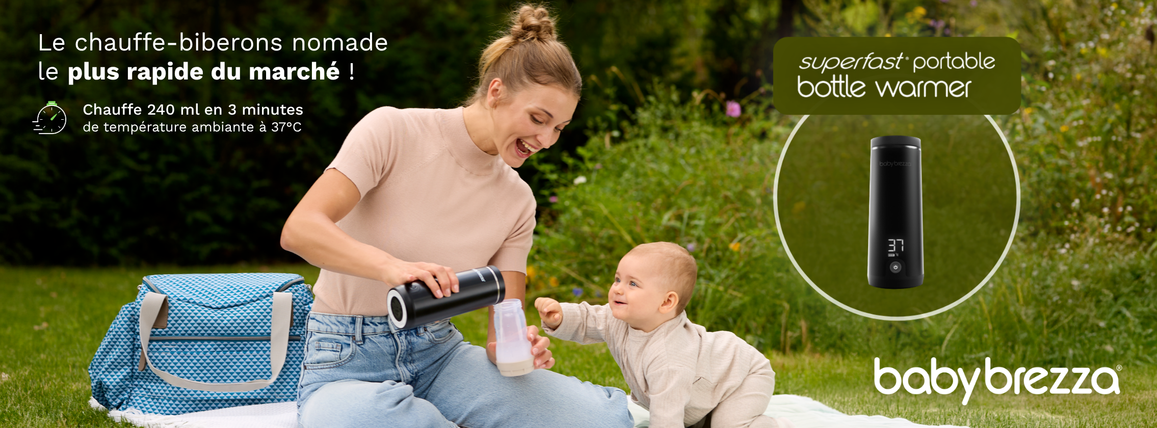 Baby Test Chauffe-biberon nomade Super Fast Portable Bottle Warmer Baby Brezza