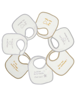 Lot de 7 bavoirs naissance