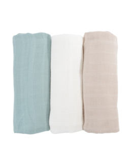 Lot de 3 langes bébé coton bio