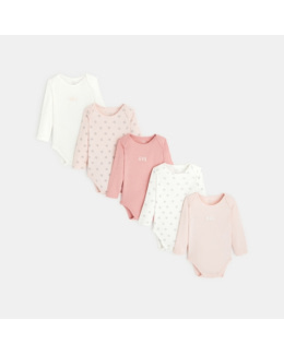 Body manches longues col US (lot de 5)