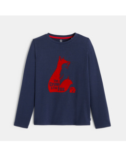 T-shirt manches longues thème fables bleu garçon