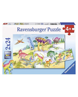 Puzzle - Dinosaures multicolores - 2x24 pièces
