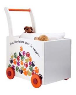 Coffre de rangement bebe a roulettes theme Secret de foret 