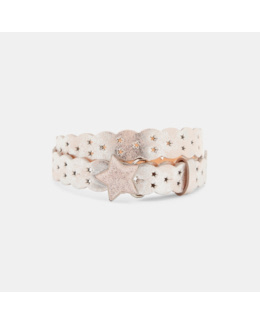 Ceinture ajourée et pailletée rose fille