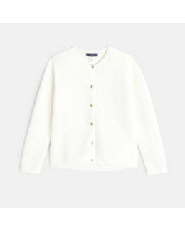 Gilet côtelé boutonné blanc fille