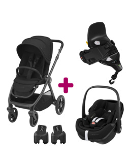 Poussette duo Oxford + siège auto Pebble 360 pro + base familyfix 360 pro