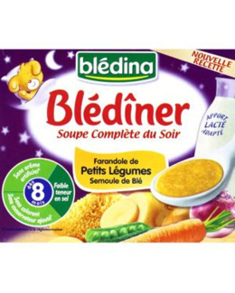 BLEDINER Soupe complète du soir - Farandole légumes/semoule 2x250ml