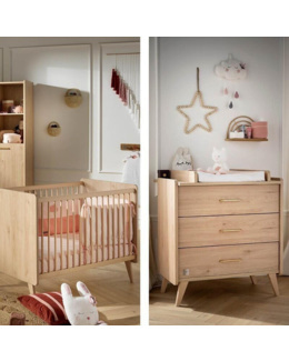 Chambre Duo Arty Lit bébé évolutif + Commode