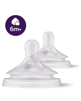 Lot de 2 tétines Natural à Réponse Naturelle - Débit 6m+ liquides épaissis