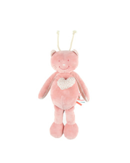 Doudou chat Minouchka NOUKIES plat rose