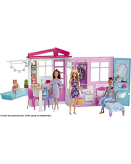 Barbie - Maison à emporter avec poupée