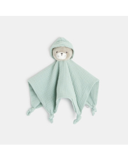 Doudou plat chat en lange de coton