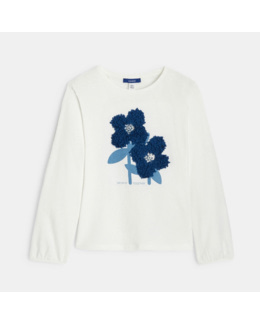 T-shirt à motif fleuri bleu fille