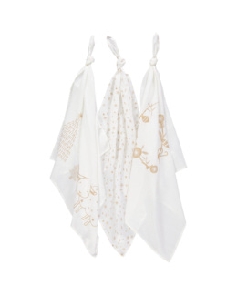 Lot de 3 langes en coton à imprimé fantaisie Hiver magique