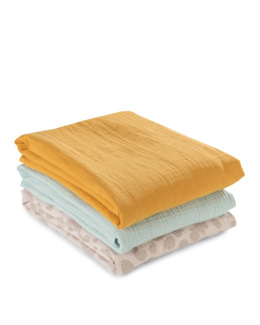 Set de 3 couvertures universelles en mousseline Cuddle N Clean
