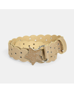 Ceinture ajourée et pailletée jaune fille