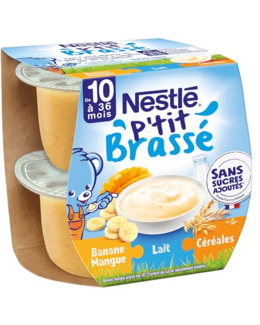 P'tit brassé banane mangue lait et céréales sans sucres ajoutés