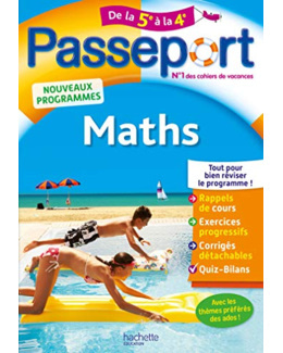 Passeport - Maths de la 5e à la 4e - Cahier de vacances 2021