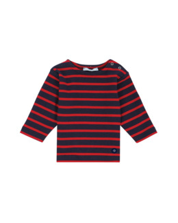 Marinière "Loctudy" Baby - coton épais - Navire/Braise