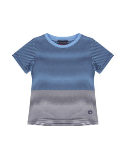 T-shirt rayé Kids - coton - Lobelia/Marine Deep/Milk