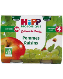 Pommes Raisins - 2 pots x 190g - 4 mois