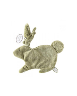 Doudou attache-tétine lapin Emma - 14 cm