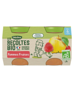 Compotes Les Récoltes Bio - Pommes Fraises