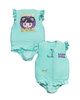 Maillot de bain flottant fille : Baby doll Turquoise