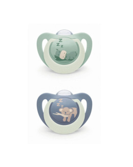 Lot de 2 sucettes physiologiques nuit First Choice
