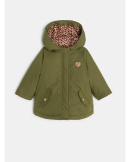 Parka doublure gilet amovible léopard bébé fille