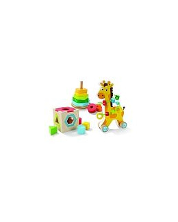 Trio de jouets en bois