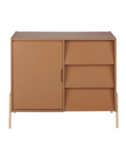 Commode double compatible plan à langer 1 porte 3 tiroirs