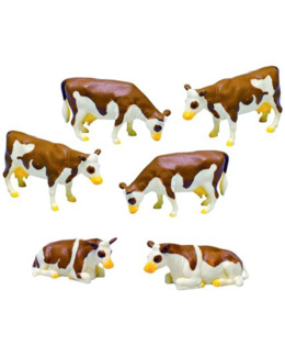 Figurines Vaches marrons et blanches