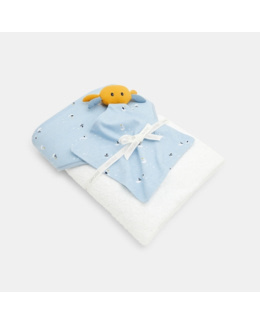 Cape de bain et doudou plat crabe