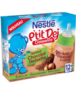 Nestlé P'tit Dej - Brique lait & céréales chocolat noisette
