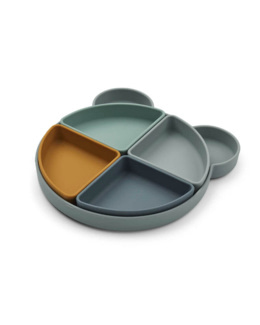 Assiette à compartiment Arne - Mr bear blue fog multi mix