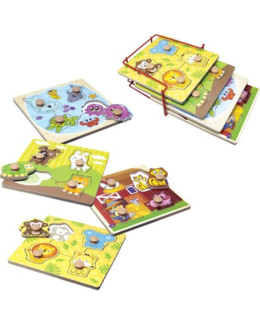 Puzzles en bois 4 pièces - Bébés animaux