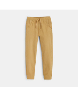 Jogpant uni en toile stretch beige garçon