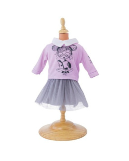 Vêtement pour poupée 42 cm - Ensemble t-shirt rose et jupe grise One World One Future