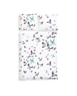 Housse de couette en satin de coton - Papillons