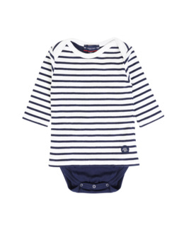 Body rayé Baby - coton - Milk/Marine Deep/Marine Deep
