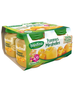 Compote bébé pomme mandarine dès 8 mois Blédina 4x100g sur